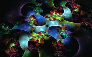 Preview wallpaper fractal, colorful, balls, shape, flowering