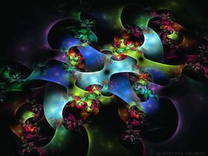 Preview wallpaper fractal, colorful, balls, shape, flowering