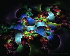 Preview wallpaper fractal, colorful, balls, shape, flowering