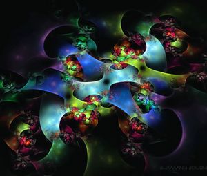 Preview wallpaper fractal, colorful, balls, shape, flowering