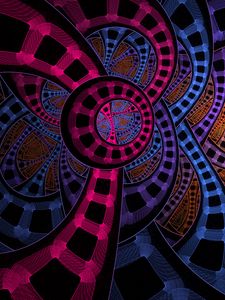 Preview wallpaper fractal, colorful, interweaving, tangled, abstraction