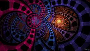 Preview wallpaper fractal, colorful, interweaving, tangled, abstraction