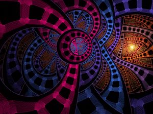 Preview wallpaper fractal, colorful, interweaving, tangled, abstraction