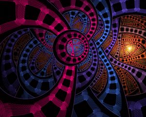 Preview wallpaper fractal, colorful, interweaving, tangled, abstraction