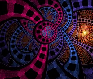 Preview wallpaper fractal, colorful, interweaving, tangled, abstraction