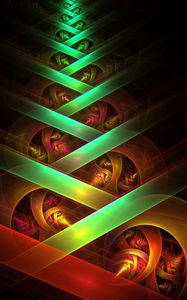Preview wallpaper fractal, colorful, lines, crossing, perspective