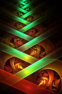 Preview wallpaper fractal, colorful, lines, crossing, perspective