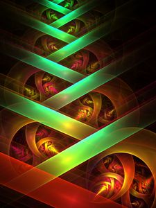 Preview wallpaper fractal, colorful, lines, crossing, perspective