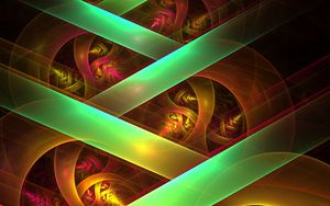 Preview wallpaper fractal, colorful, lines, crossing, perspective