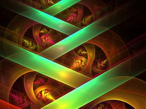 Preview wallpaper fractal, colorful, lines, crossing, perspective