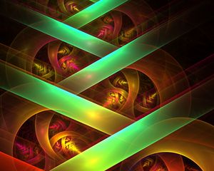 Preview wallpaper fractal, colorful, lines, crossing, perspective