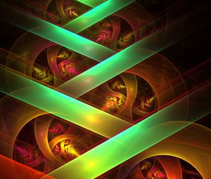 Preview wallpaper fractal, colorful, lines, crossing, perspective