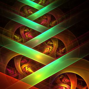 Preview wallpaper fractal, colorful, lines, crossing, perspective