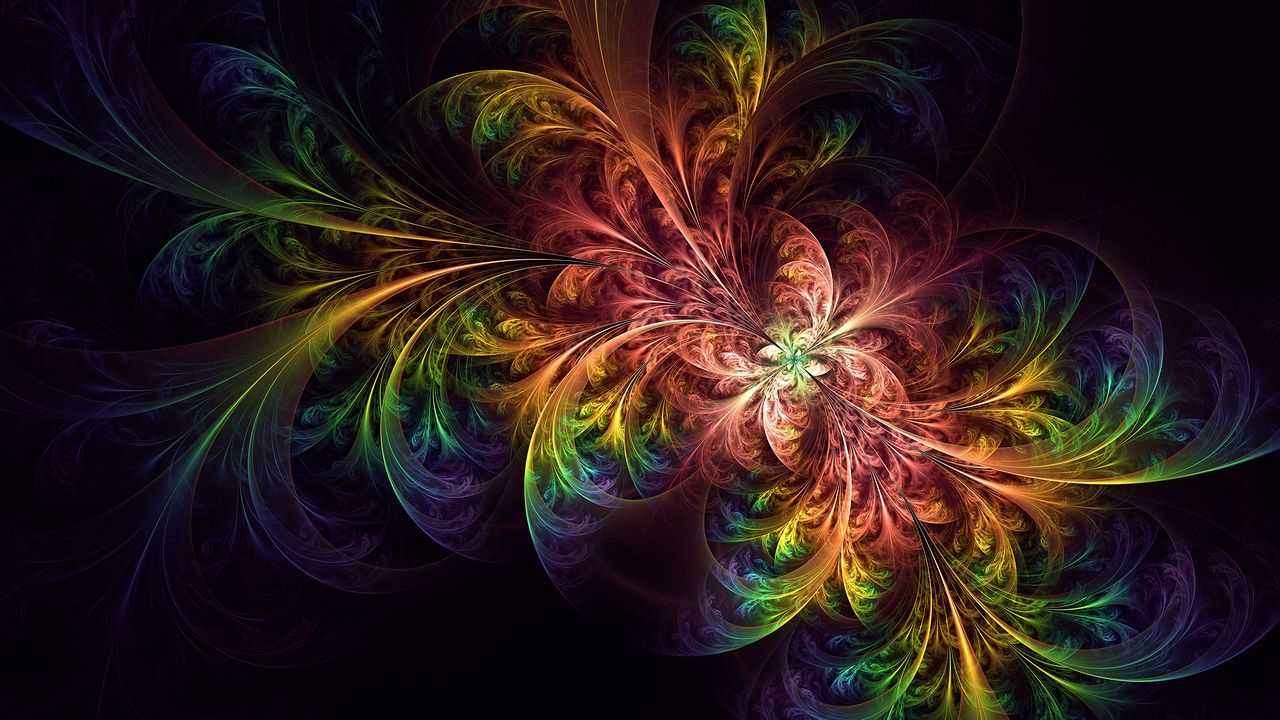 Wallpaper fractal, colorful, tangled, glow, abstraction