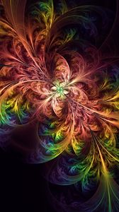 Preview wallpaper fractal, colorful, tangled, glow, abstraction