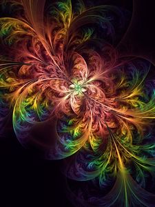 Preview wallpaper fractal, colorful, tangled, glow, abstraction