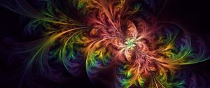 Preview wallpaper fractal, colorful, tangled, glow, abstraction