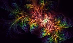 Preview wallpaper fractal, colorful, tangled, glow, abstraction