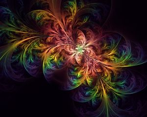 Preview wallpaper fractal, colorful, tangled, glow, abstraction