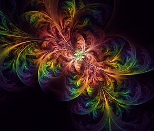 Preview wallpaper fractal, colorful, tangled, glow, abstraction