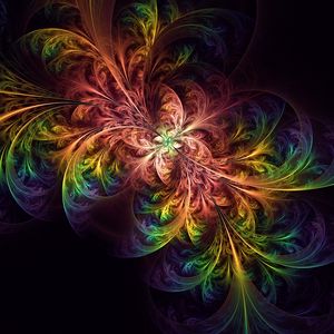 Preview wallpaper fractal, colorful, tangled, glow, abstraction