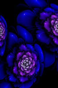 Preview wallpaper fractal, dark, blue, spots