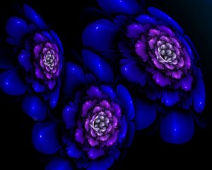 Preview wallpaper fractal, dark, blue, spots