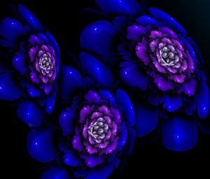 Preview wallpaper fractal, dark, blue, spots