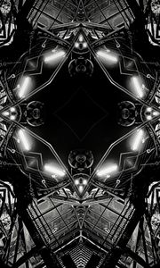 Preview wallpaper fractal, design, bw, chains, details