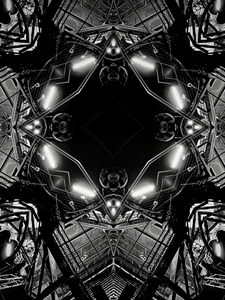 Preview wallpaper fractal, design, bw, chains, details