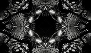 Preview wallpaper fractal, design, bw, chains, details