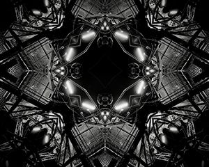 Preview wallpaper fractal, design, bw, chains, details