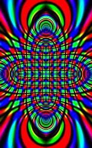 Preview wallpaper fractal, ellipses, pattern, circles, abstraction, colorful