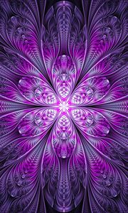 Preview wallpaper fractal, flower, abstraction, bright, purple, digital