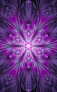 Preview wallpaper fractal, flower, abstraction, bright, purple, digital