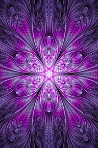 Preview wallpaper fractal, flower, abstraction, bright, purple, digital