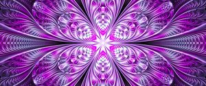 Preview wallpaper fractal, flower, abstraction, bright, purple, digital