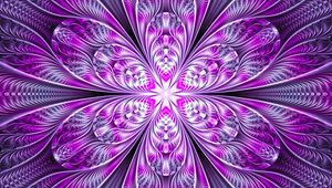 Preview wallpaper fractal, flower, abstraction, bright, purple, digital