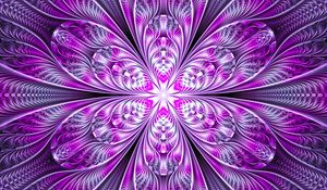 Preview wallpaper fractal, flower, abstraction, bright, purple, digital