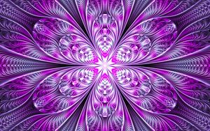 Preview wallpaper fractal, flower, abstraction, bright, purple, digital