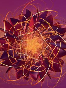 Preview wallpaper fractal, flower, abstraction, tangled, digital