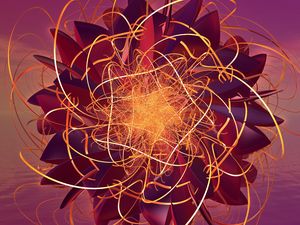 Preview wallpaper fractal, flower, abstraction, tangled, digital