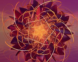 Preview wallpaper fractal, flower, abstraction, tangled, digital