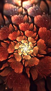 Preview wallpaper fractal, flower, abstraction, glow, glare