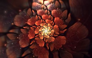 Preview wallpaper fractal, flower, abstraction, glow, glare