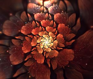 Preview wallpaper fractal, flower, abstraction, glow, glare