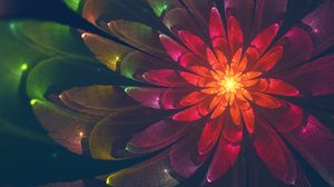 Preview wallpaper fractal, flower, abstraction, colorful, glow