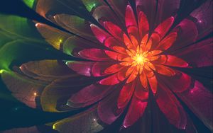 Preview wallpaper fractal, flower, abstraction, colorful, glow