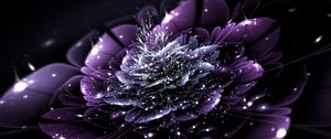 Preview wallpaper fractal, flower, abstraction, glare, dots