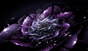 Preview wallpaper fractal, flower, abstraction, glare, dots